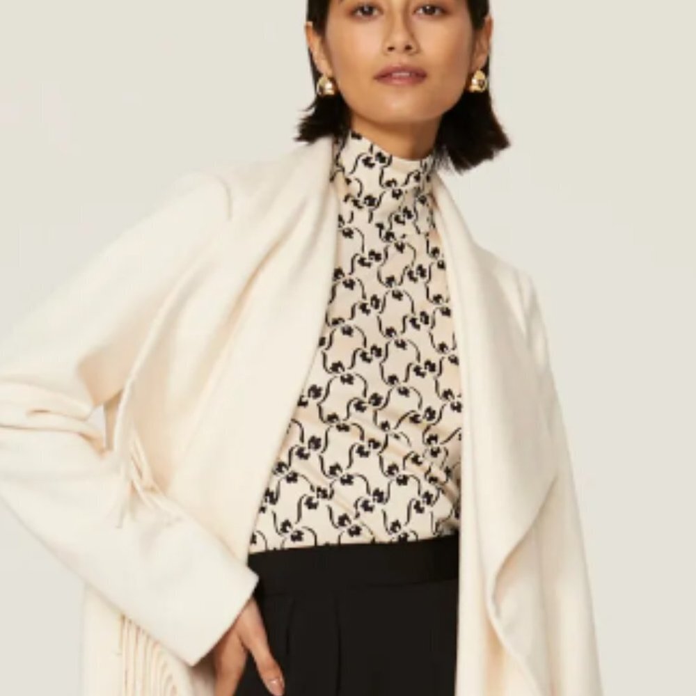 Tory Burch Floral Jersey Turtleneck